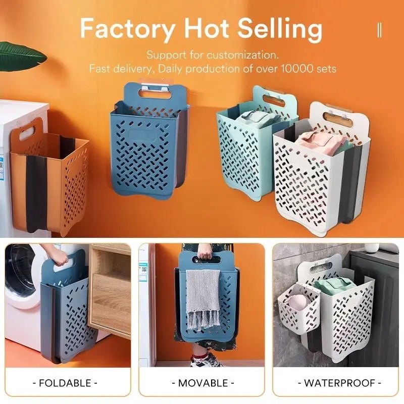 Adhesive Laundry Basket - KeyKitss